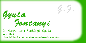 gyula fontanyi business card