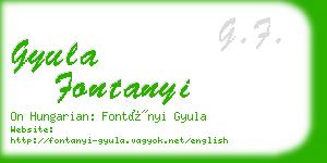 gyula fontanyi business card